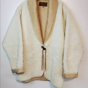 Bear Ridge Outfitters Faux Fur Jacket With Running Horse Pattern Teddy Coat